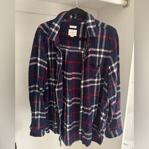 American Eagle - Boyfriend Flannel - blue/red/white, size XL